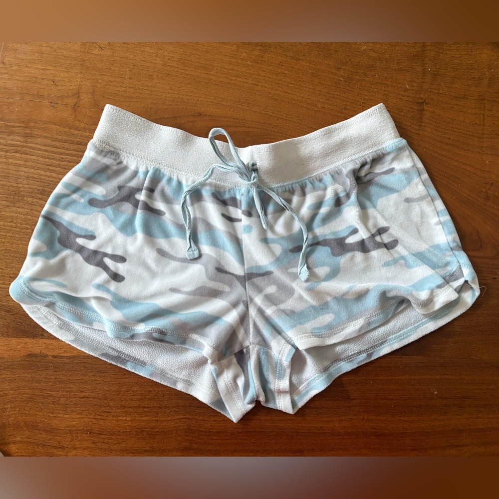 P.J. Salvage Blue Camo Pajama Shorts -S